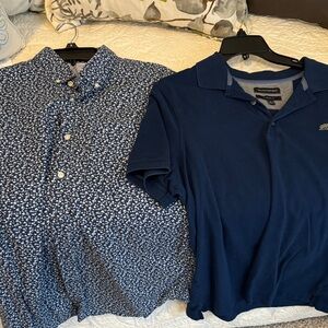 Banana Republic Floral Blue and Solid Navy Shirts